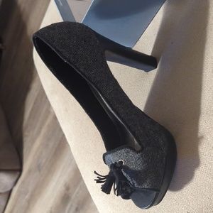 Christian Siriano black tweed heels from Payless